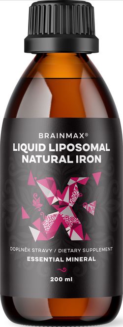 BrainMax Liposomal Natural Iron, lipozomálne železo, 200 ml