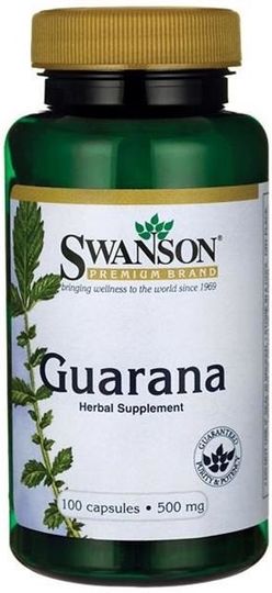 Swanson Guarana, 500 mg, 100 kapslí