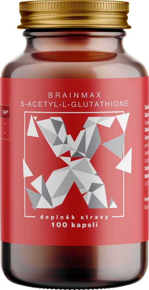 BrainMax S-Acetyl-L-Glutathione, 100 mg, 100 rostlinných kapslí