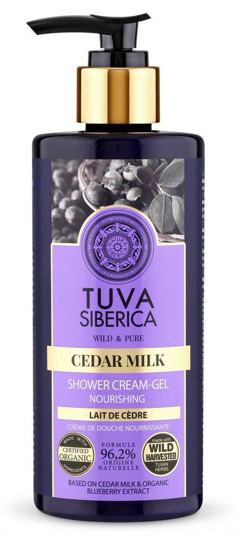 TUVA Siberica, Výživný krémový sprchový gel, Cedrové mléko, 300 ml