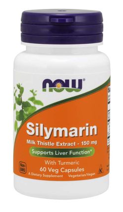 NOW® Foods NOW Silymarin with Turmeric (extrakt z ostropestřce s kurkumou), 150 mg, 60 rostlinných kapslí