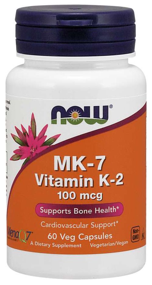 NOW® Foods NOW Vitamin K2 jako MK-7, 100 ug, 60 rostlinných kapslí