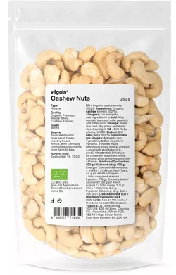 Vilgain Kešu orechy BIO W320 250 g