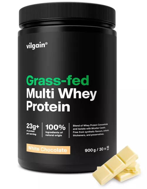 Vilgain Grass-Fed Multi Whey Protein biela čokoláda 900 g