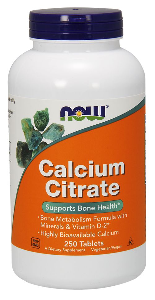 NOW® Foods NOW Calcium Citrate with minerals & Vitamin D-2 (vápník s minerály a vitamínem D2), 250 tablet