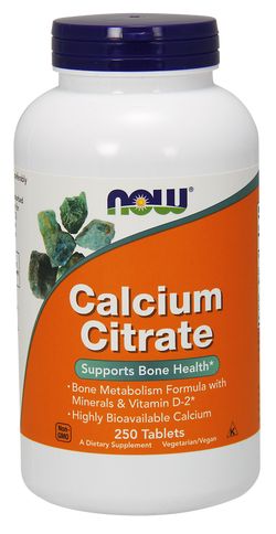 NOW® Foods NOW Calcium Citrate with minerals & Vitamin D-2 (vápník s minerály a vitamínem D2), 250 tablet