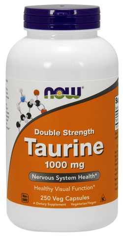 NOW® Foods NOW Taurine Double Strength (Taurin dvojitá síla) 1000 mg, 250 rostlinných kapslí