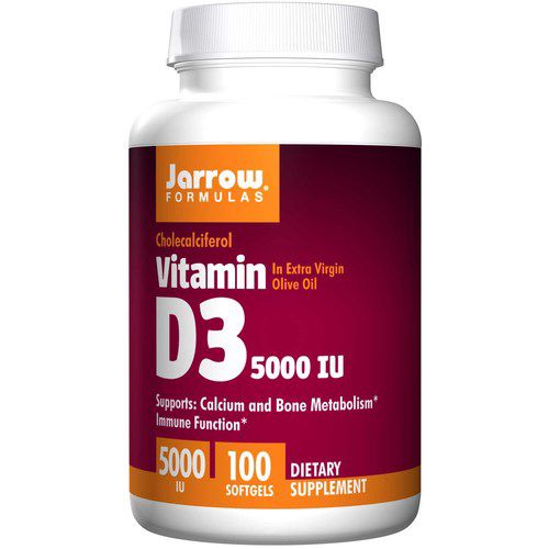 Jarrow Formulas Jarrow Vitamin D3, 5000IU, 100 softgélových kapsúl