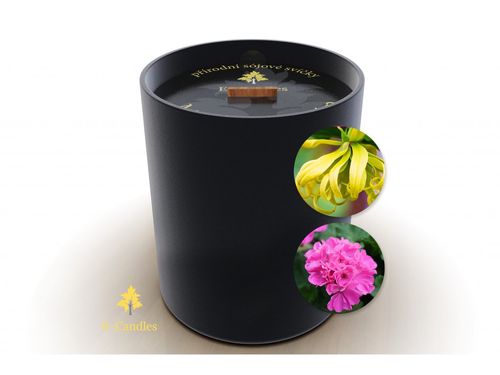 E-candles - Sójová svíčka City, Geranium & Ylang-Ylang, 200g