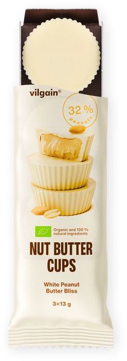 Vilgain Nut Butter Cups BIO Biela čokoláda s arašidovým maslom 39 g (3 x 13 g)