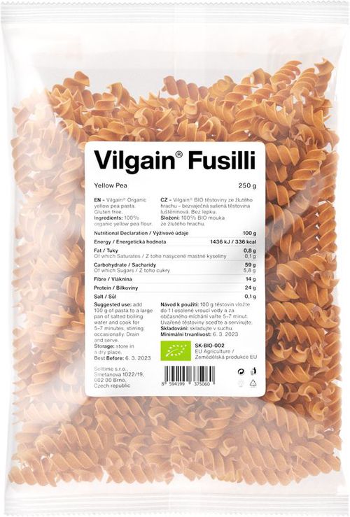 Vilgain Fusilli cestoviny BIO hrachové 250 g