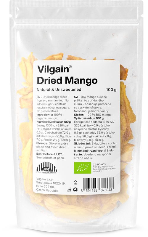 Vilgain Mango sušené BIO 100 g