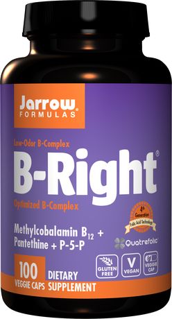 Jarrow Formulas Jarrow B-Right, koenzým B-komplex, 100 rastlinných kapsúl