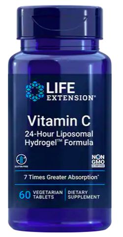 Life Extension Vitamin C 24-Hour Liposomal Hydrogel™ Formula, 60 rostlinných kapslí