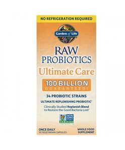 Garden of life RAW Probiotika - dokonalá péče, 100 mld CFU, 34 probiotických kmenů, 30 rostlinných kapslí