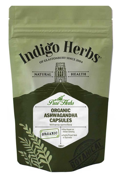 Indigo Herbs Organic Ashwagandha capsules, 100 kapsúl