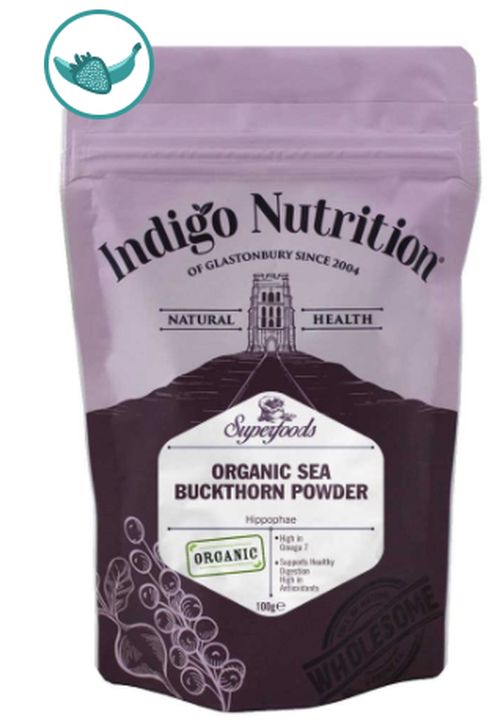 Indigo Herbs Organic Sea Buckthorn Powder, prášok z morského rakytníka, 100 g
