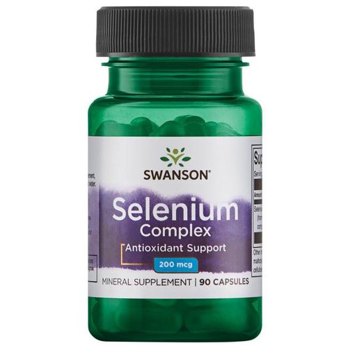 Swanson Selenium complex, Selen Glycinát, 200 mcg, 90 kapslí
