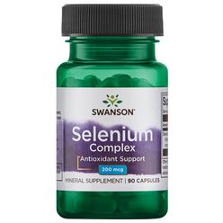 Swanson Selenium complex, Selen Glycinát, 200 mcg, 90 kapslí