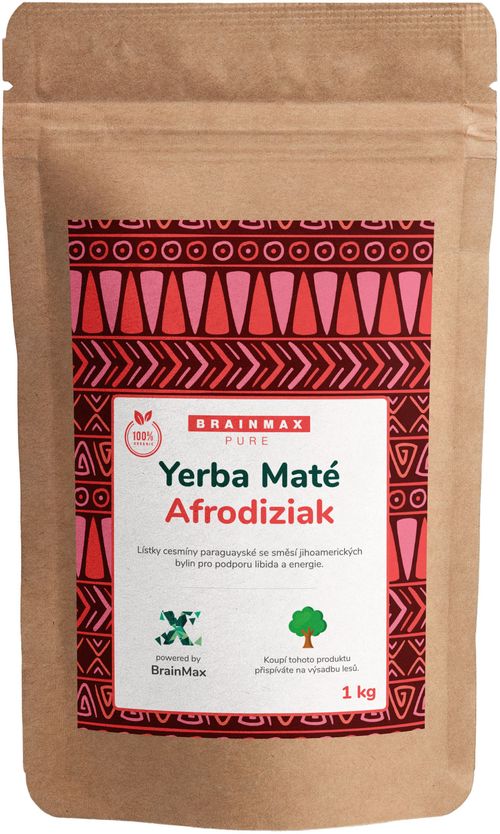 BrainMax Pure Organic Yerba Maté - Afrodiziak, 1000 g