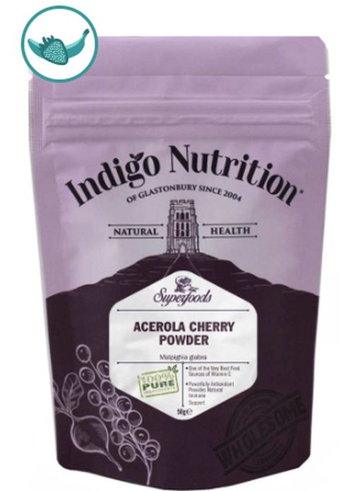 Indigo Herbs Acerola Cherry Pure Powder, čerešňový prášok, 50 g
