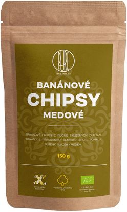 BrainMax Pure Banánové chipsy medové BIO, 150g *CZ-BIO-001 certifikát