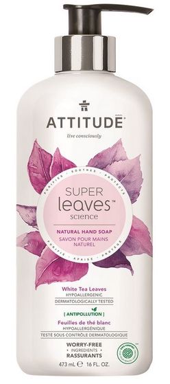 Attitude - Přírodní mýdlo na ruce - Super leaves s detoxikačním účinkem - čajové listy, 473 ml