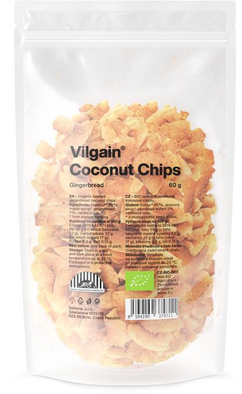 Vilgain Kokosové chipsy BIO medovník 60 g