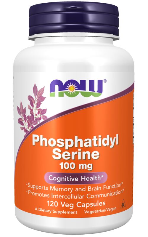 NOW® Foods NOW Phosphatidyl Serine (Fosfatidylserin), 100 mg, 120 rostlinných kapslí