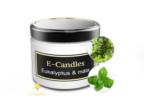 E-candles - Sójová svíčka Village, Eukalyptus & máta, 200g
