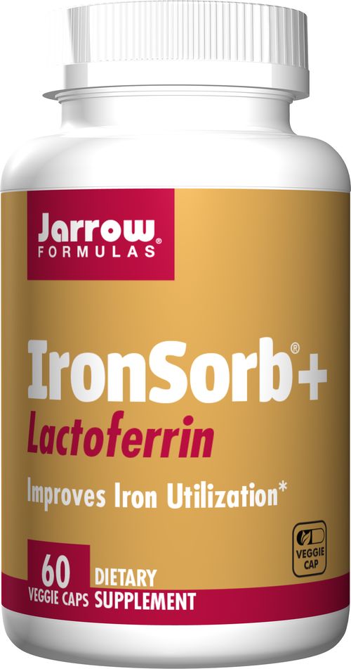 Jarrow Formulas IronSorb® + Lactoferrin, Komplex železa a Laktoferin, 60 rostlinných kapslí