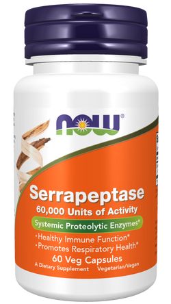 NOW® Foods NOW Serrapeptase (serapeptáza), 60 rostlinných kapslí