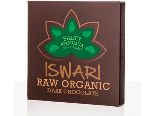 Iswari BIO RAW čokoláda - Dark Salty Spirulina, 75 g