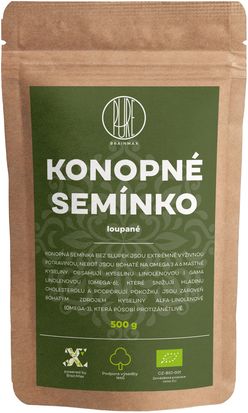 BrainMax Pure Konopné semínko - loupané BIO, 500g *CZ-BIO-001 certifikát