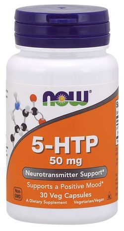 NOW® Foods NOW 5-HTP, 50 mg, 30 rastlinných kapsúl