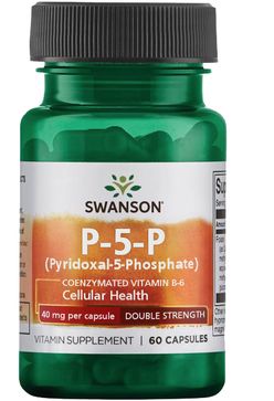 Swanson Vitamin B6 P-5-P, 40 mg, (vitamin B6), 60 kapslí