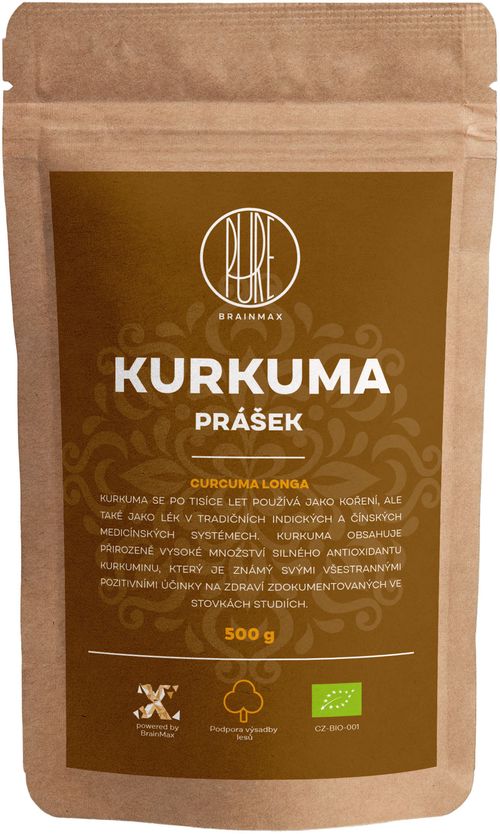 BrainMax Pure Kurkuma BIO prášok, 500 g