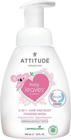 Attitude - detská umývacia pena 2v1 - Baby Leaves bez vône, 295 ml