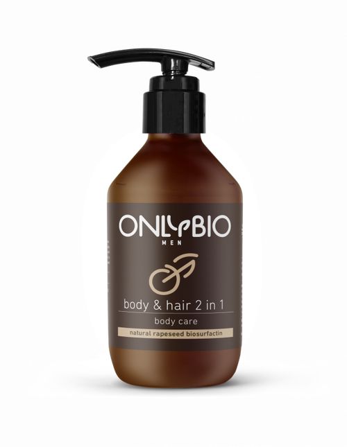 OnlyBio - Pečující sprchový gel a šampon pro muže, 250ml