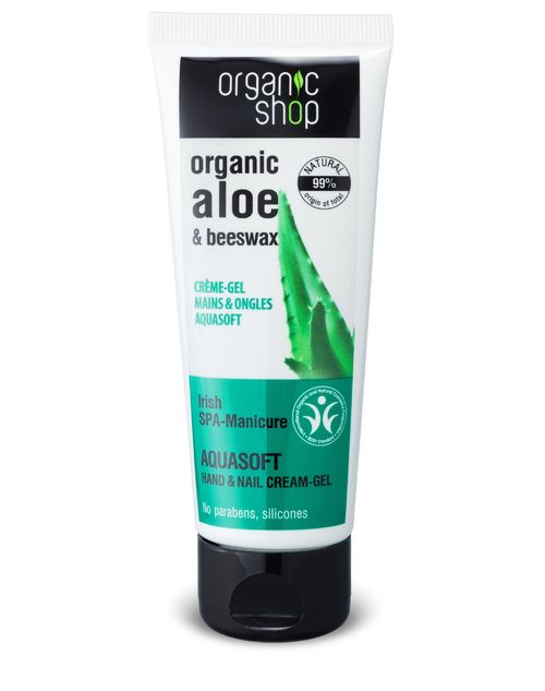 Organic Shop - Krémový gel na ruce a nehty s aloe vera a včelím voskem, 75 ml