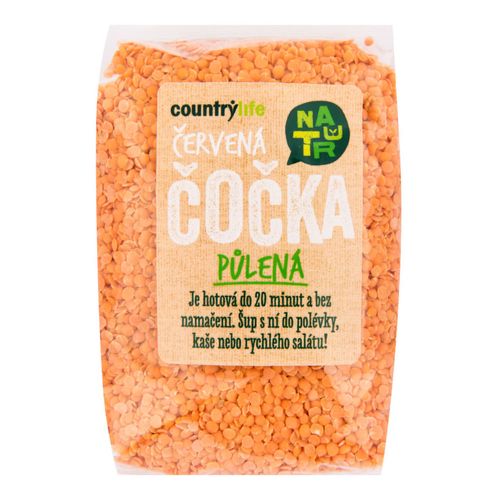 CountryLife - šošovica červená polená, 500 g