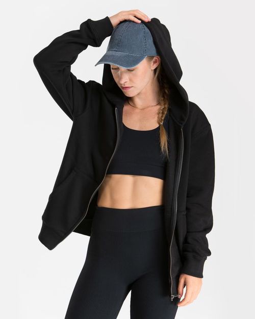 Vilgain Zip Brushed Hoodie L black