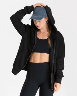 Vilgain Zip Brushed Hoodie L black