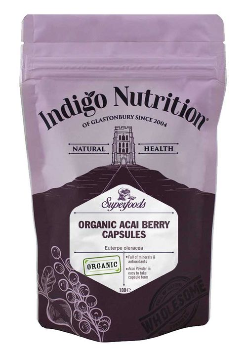 Indigo Herbs Organic Acai Berry capsules, 100 kapsúl