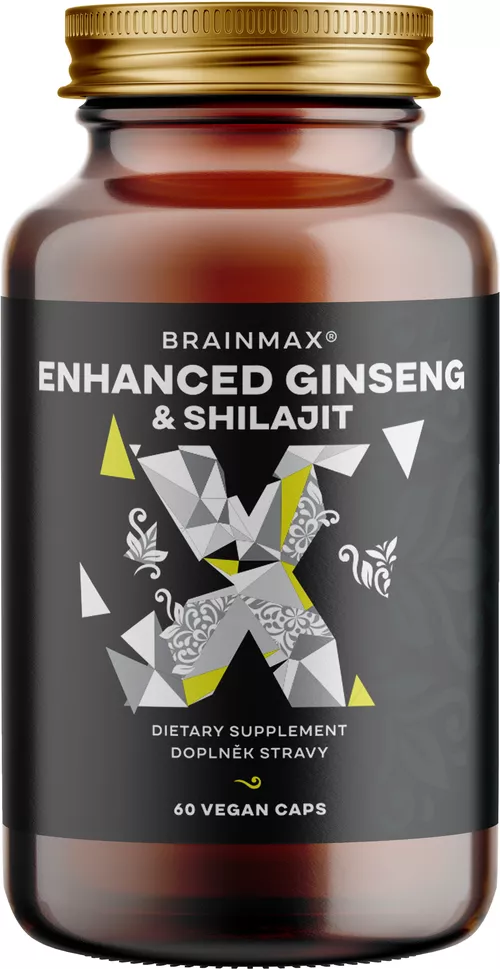 BrainMax Enhanced Ginseng & Shilajit, 60 kapsúl
