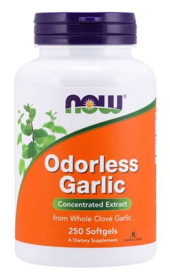 NOW® Foods NOW Odorless Garlic (česnekový extrakt bez zápachu), 250 softgelových kapslí