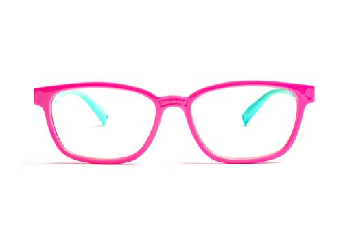 BrainMax Detské okuliare CUBE blokujúce 35 % modrého svetla (ružovo-zelené)