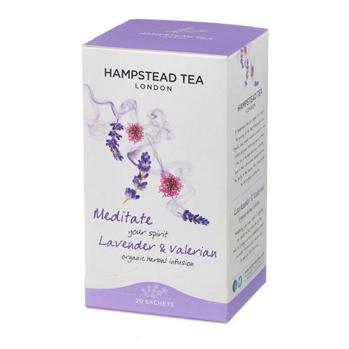 Hampstead Tea London BIO bylinný čaj s levanduľou a valeriánou, 20 ks