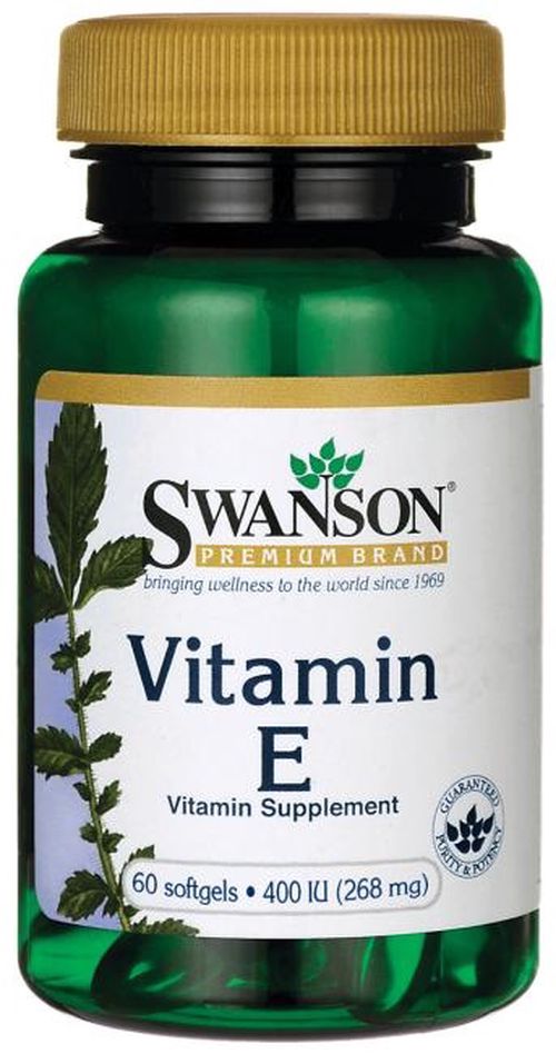 Swanson Vitamin E 400 IU, 60 softgelových kapslí