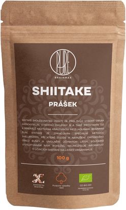 BrainMax Pure Shiitake prášok, BIO 100g *CZ-BIO-001 certifikát